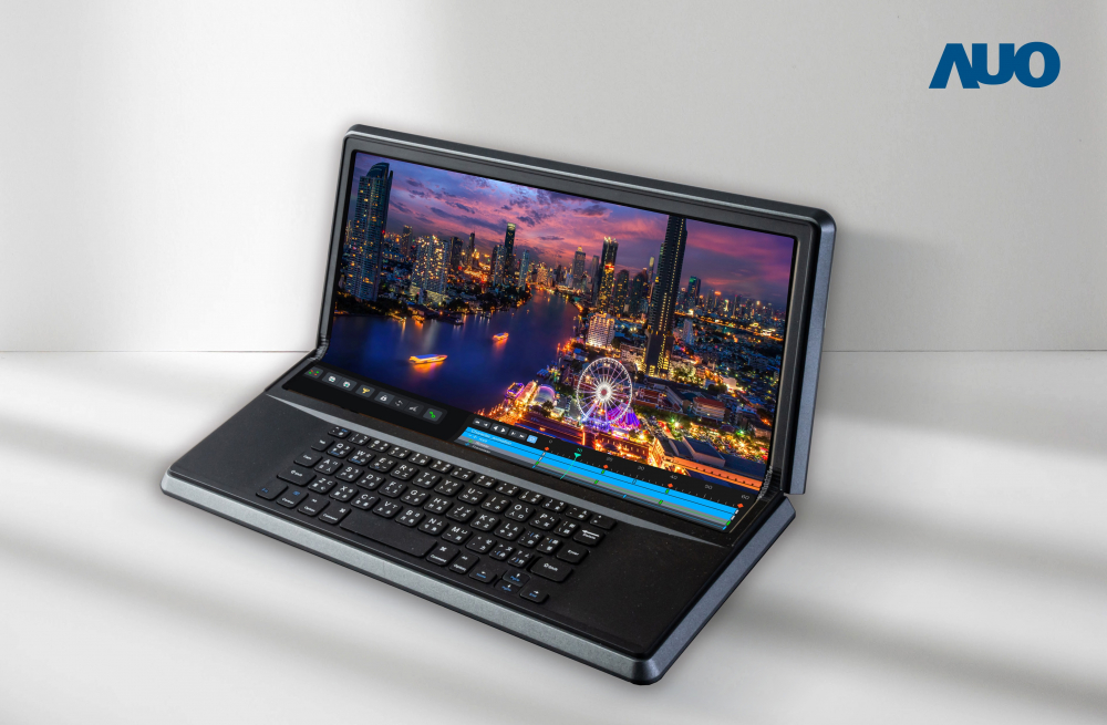 k1体育14.6吋Micro LED折迭显示屏幕，搭配半径4mm的弯折绞炼，以及高画素、高亮度、高对比度的显示技术特点，即便在大视角下仍保有绝佳色相与亮度